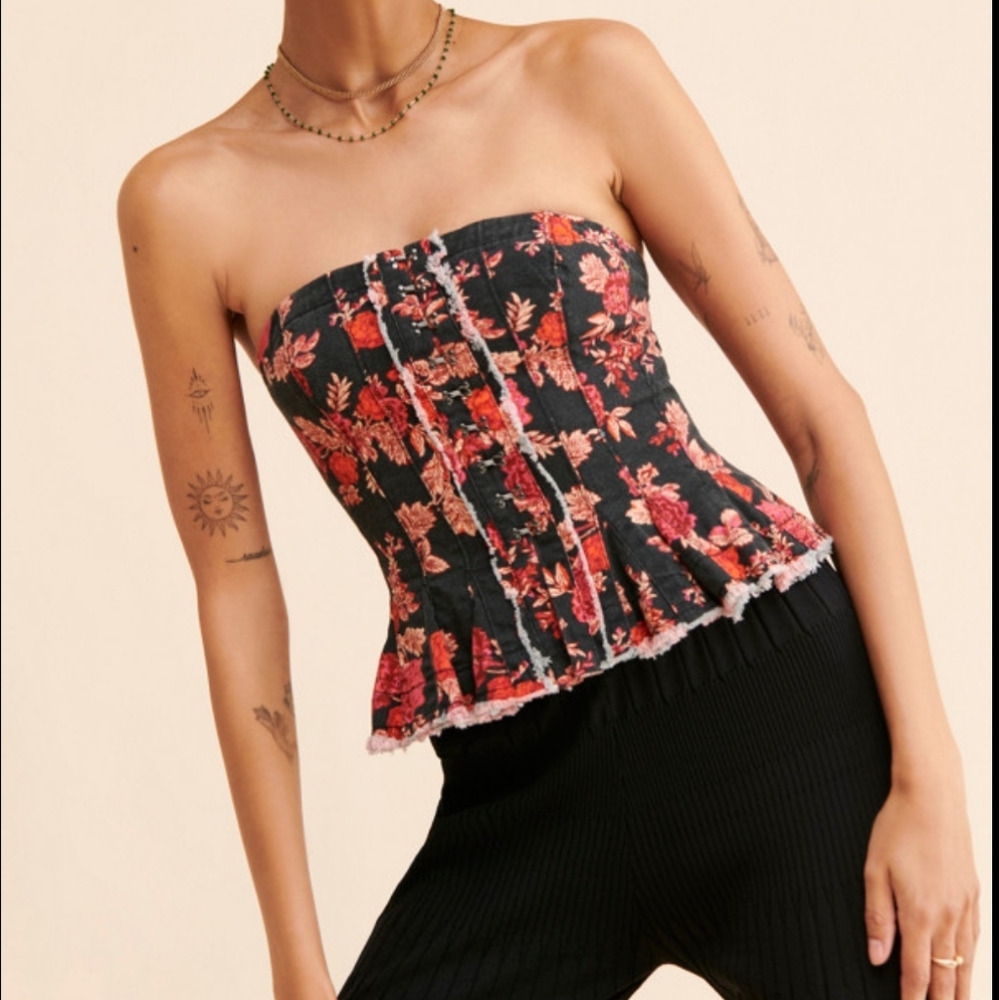 Free people Lights Out corset top sz M